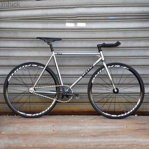 Pedais de bicicleta cinza 700c Bike fixo de bicicleta prata Eletroplatação cromo Molibdenum Frame Speed ​​Bike 52cm Fixie Bicycle With V Freios 3M411