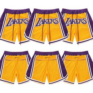 summer just new men loose yellow don retro Basketball nets for the Lakeres embroidery shorts
