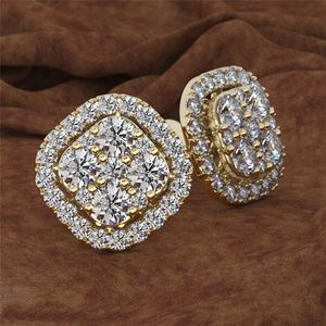 Stud Square Full 14K Rose Gold 1 Carat Diamond Jewelry Earring Garnet 14K Gold Peridot Diamond Garnet Stud Earrings Box for Women 230410