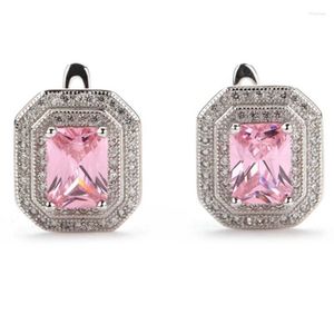 Orecchini pendenti SHUNXUNZE Fantasia Gioielli da sposa Goccia per accessori donna Rosa Cubic Zirconia placcato rodio R3241