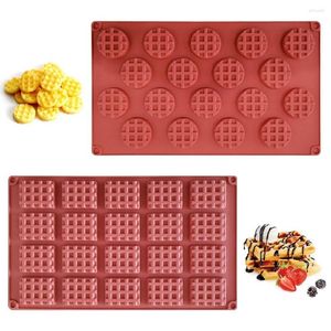 Baking Moulds Durable Round/Square Waffle Making Tool Silicone Tray Mold Fondant Mould Chocolate