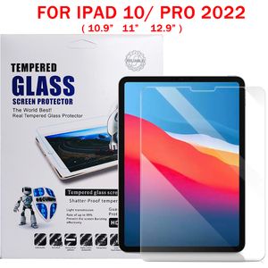 Displayschutzfolie aus gehärtetem Glas für iPad 10 Pro 10Pro 2022 10,9 11 12,9 Zoll, Tischgasfolie in Papiertüte, Einzelhandelsverpackung