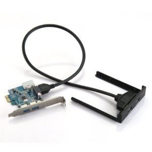 Freeshipping PCI Express PCI-E Card 2 Port Hub Adapter USB 30 Front Panel 5Gbps Hi-Speed Xcmpg