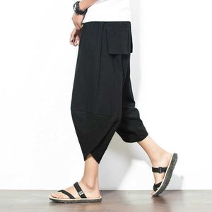 Męskie spodnie Dropshipping Summer Cotton Harem Pants Mężczyznowe spodnie hip-hopowe Krzyżowe Bloomers Pants Pants Joggers Streetwear W0414