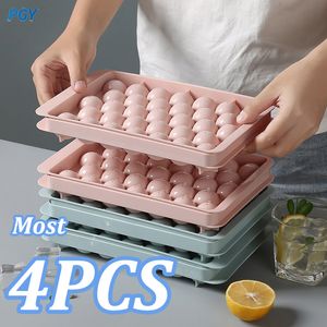 Glassverktyg Bollform Hockey Frozen Whisky Popsicle Cube Tray Box Making Kitchen Accessories 4 2 1st Party Articles 230411