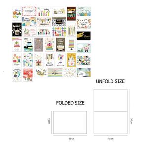 Greeting Cards 36Pcs Birthday With Envelopes Party Supplies Blessing Gift Half Fold Card 36 230411