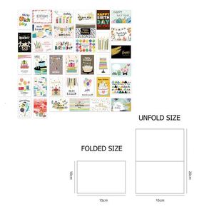 Cartões de felicitações 36pcs aniversário com envelopes suprimentos de festa bênção Presente Half Fold Card 36 230411