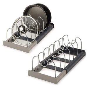 Förvaringshållare Racks Pot Pan Kitchen Organizer Cabinet Holder Pans S LID 7 Divider Accessories 230410