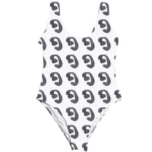 Seksowne Backless Swimsuit Kobiety One Piece Squodage Letter Drukuj na plażowy kombinezon stroju kąpielowego