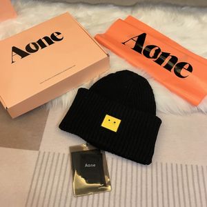 Designer AONE Smiley chapéu de malha para senhoras Beanie cap Inverno clássico chapéu quente de malha para presente masculino