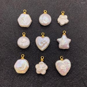 Takılar Beyaz Barok Doğal Tatlı Su İncileri DIY Mücevher Yapma Kolye Küpeleri için Düzensiz Kalp Şekli Konektör