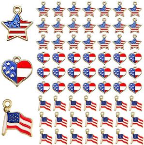 Dingle ljuskronor 10 stycken American Flag Charms hänge för 4 juli självständighetsdagarmband halsband diy smycken som gör patriotiska ornament z0411