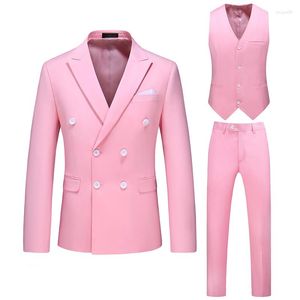 Męskie garnitury Męskie Trzyczęściowe garnitur dwuczęściowy Groomsman Sześciokolorowy Blazer