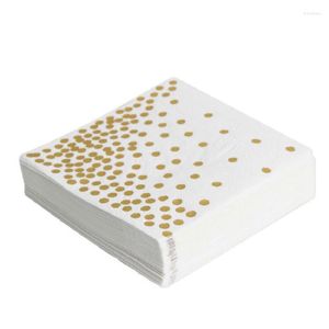 Table Napkin 25pcs/set Paper Napkins Cocktail Tissue Gold Dot Pattern Party Decorative Disposable Restaurant Daily Use