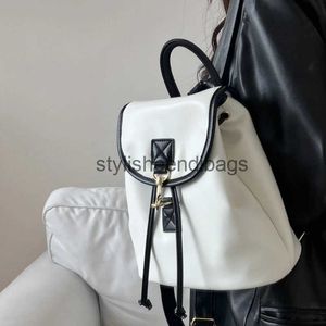 Mochila Estilo Sacos de Escola Moda Branco Senhoras Mochila Macia PU Couro Mulheres Tote Bolsas Casual Cordão Ombro Bagsstylisheendibags