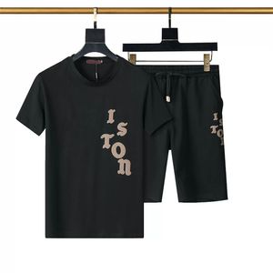 Zestawy odzieży mężczyzn Druk z krótkim rękawem letni jesień męskie menu swobodne garnitury sportowe Pullover Jogger Sports garnitury sportowe