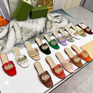 2023New Fashion Summer Slipper Ladies Slipper Designer flache Sandalen Leder Casual Beach Flip-Flops Box 35-42