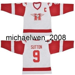 Weng SUTTON YOUNGBLOOD Movie Hamilton MUSTANGS Ice Hockey Jersey Blank 9 SUTTON 10 YOUNGBLOOD Jerseys Custom Any Name Number White vintage