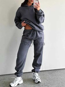 Erkeklerin Trailsuits Kadınlar 2 Parça Pantolon Setleri Jogging Kıyafetler Sıradan Gevşek Gevşek Kapşonlu Uzun Kollu Mektup Baskı Hoodie + Uzun Pantolonlar Set Sweatsuits J231111