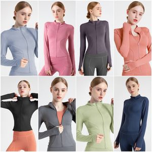 MTWT01 Fitness Wear Cardigan Womens Sportswear Yoga Outfits Outer Jackets Outdoor Apparel Casual Adult Running Gym Exercise Long Sleeve Tops Zipper Breathable