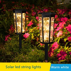 Lawm Lamp Solar Lights Наружные водонепроницаемые садовые ландшафтные ландшафтные огни 50 -й струнные светильники теплые белые шестигранные освещение лагеря газоно