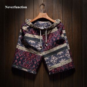 Męskie szorty Summer Mass Men Linen Printed Hawaiian Beach Short Hip Hop Wygodne Bermuda Casual Shorts Rozmiar M 4xl 5xl 230410