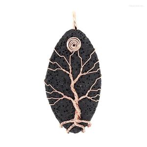 Colares pendentes Kft Natural Lava Rock Stone Tree of Life