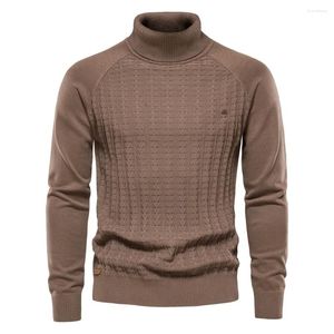 Men's Sweaters Autumn And Winter Turtleneck Sweater Cotton Pullover Solid Color Knitwear Business Casual Menswear