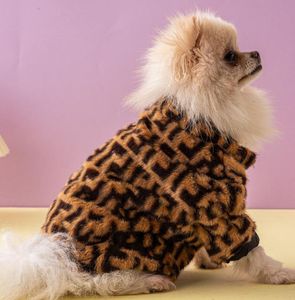 Designer Dog Clothes Brands Dog Apparel Thicken Fur Lapel Sweater with Classic Letter Pattern Pet Cardigan Sweatshirts for Small Doggy and Cat Warm Winter Jacket