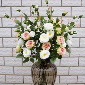 Dekorativa blommor Fashion Artificial Flower Everlasting Simulated Tea Rose Arrangement Simulation for Wedding