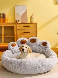 kennels pens Soft Long Plush Cat Kennel Dog Kennel Winter Warm Pet Bed Mat Animals Sleeping Sofa 231110