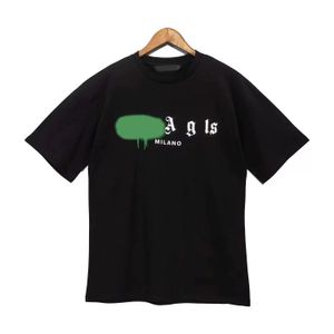 Designer av lyx roligt t-shirt märke t shirt kläder spraybrev kort ärm vår sommarvatten män och kvinnor andningsbara tee tryck polo från vit grafisk tee s-xl