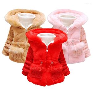 Jackets 1 2 3 4 Years Old Winter Girls Jacket Plush Wool Splicing Plus Velvet Thickening Keep Warm Slim Outerwear Kids Windbreaker Coat