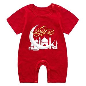 Camisas de tamis 2023 Ramadã Roupas de bebê Rompers de verão para crianças roupas de meninas roupas de algodão fantasia de algodão eid nascida bebês 230411
