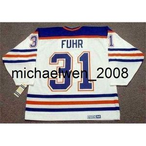 Weng Men Women Youth GRANT FUHR 1984 CCM Vintage Home Hockey Jersey All Stitched Top-quality Any Name Any Number Goalie Cut