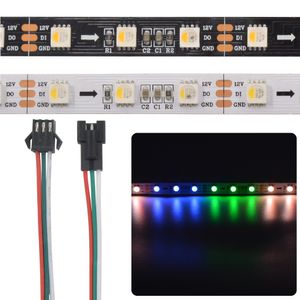 5M DC12V SK6812 P8 RGBW LED-Streifen 60LEDs/m 5050 SMD Flexibler LED-Lichtstreifen IP20 Weiß/Schwarz PCB 1 IC-Treiber 3 LEDs