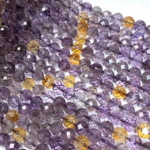 Loose Gemstones Beads Ametrine Round Faceted 8mm 37cm Wholesale For DIY Jewelry Necklace
