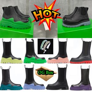 2023 Green Boots Men Women knee knight Cowskin Ankle Half Fashion Boot Colored Booties Soles Cotton rainboots Fabric Shoes Shoe suede martin Winter Fall boots