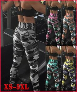 Yoga Outfit Pz Size Donna Camo Stampato Leggings Elasticizzato Calzamaglia sportiva Pantaloni da corsa Pantaloni da allenamento Fitness For1427717