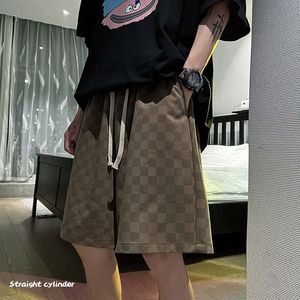 Mężczyzn szorty Privathinker Summer prosto Leg swobodne kratę moda streetwear harajuku koreański styl męski w lupgy krótkie spodnie 230411