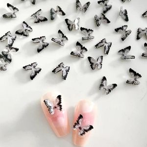 Nagelkonstdekorationer 10st 3D Mini Gradient Färgglada fjärilar Charms Hart Diy Jewelry Manicure Decoration Accessorie