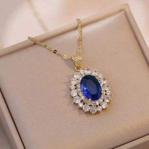 チョーカー316Lステンレススチールチャーム銅ペンダントサンフラワーマイクロセットジルコン女性ネックレスBijoux Femme Luxe