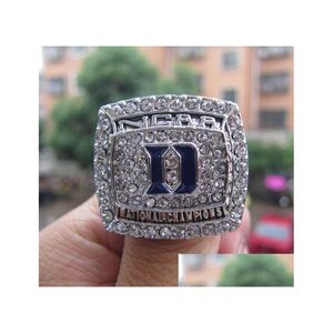 Duke Blue Devil S National Team Championship Ring With Wood Box Men Sport Fan Souvenir Present Partihandel Drop Delivery DHFWX