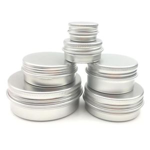 50 st lot 5g 10g 15g 20g 30g 40g 50g 60g aluminium burkar tom kosmetisk makeup grädde läpp glans metall aluminium tennbehållare254f