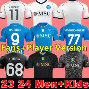 23 24 NAPOLI camisas de futebol Maglia Nápoles ZIELINSKI ANGUISSA OLIVERA KVARATSKHELIA CRIANÇAS CAMISA DE FUTEBOL OSIMHEN FABIAN LOZANO SSC Napoli Maillots de foot