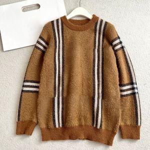 Suéteres designer capuz com capuz suéter clássico costureiro xadrez solto masculino molepolover suéter de moda