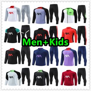 22 23 24 Tracksuit Succer Jersey Shirt Football Training Training Sup Jacket 22 2023 2024 Chandal Futbol Survlement Foot Maillot de Mens and Kids