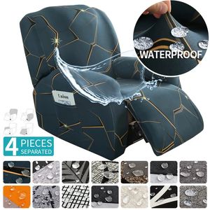 Chair Covers 4 pieces Waterproof Recliner Sofa Cover for Living Room Elastic Reclining Chair Cover Protection Lazy Boy Relax Armchair Cover 231110