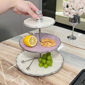 Plates Luxury European Cake Stand Wedding PartyDessert Table Candy Fruit Plate Self-helpDisplay Home Decoration Trays