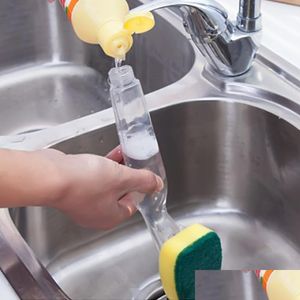 Outras ferramentas de limpeza doméstica Acessórios Bath Bash Brah Brush Sponge Tiles com refil Sopa Liquid Sopa Dispensador Lavagem de lavagem DHVY0